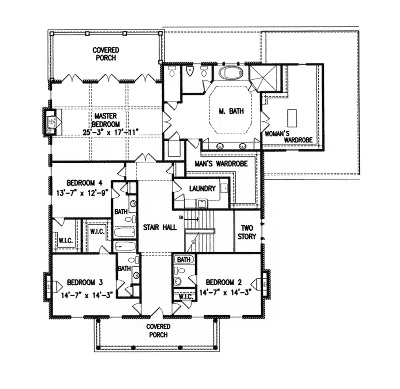 Colonial House Plan Second Floor - 056S-0031 - Shop House Plans and More