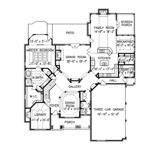 Traditional House Plan First Floor - Wittmund Lane European Home 056S-0044 - Shop House Plans and More