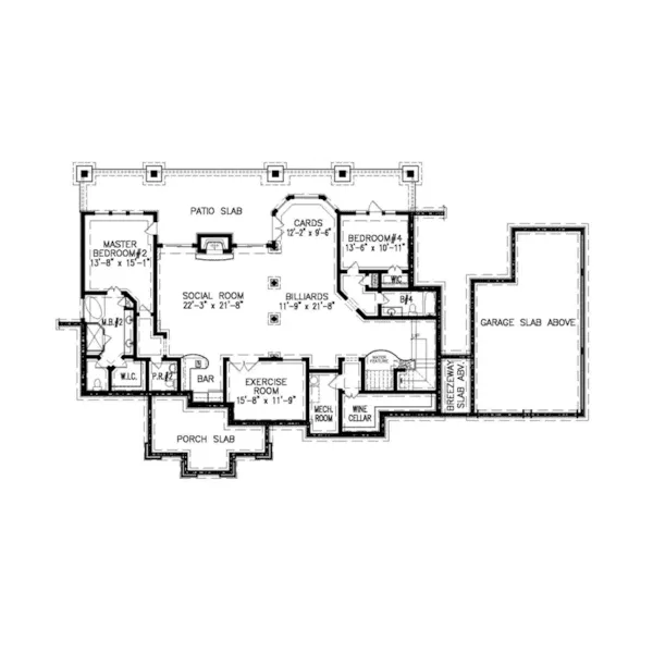 Shingle House Plan Lower Level Floor - Stauffer Run Craftsman Home 056S-0045 - Shop House Plans and More