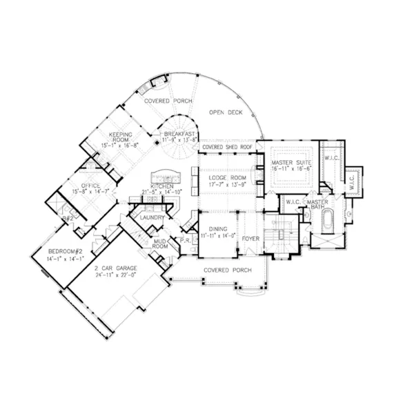 Luxury House Plan First Floor - Holden Creek European Home 056S-0049 - Search House Plans and More