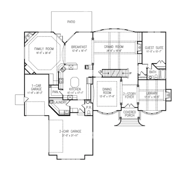 Traditional House Plan First Floor - Nevena European Home 056D-0051 - Shop House Plans and More