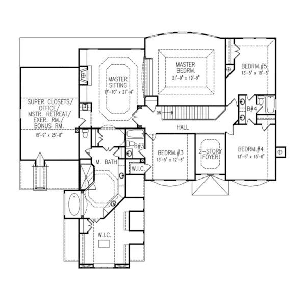 Traditional House Plan Second Floor - Nevena European Home 056D-0051 - Shop House Plans and More