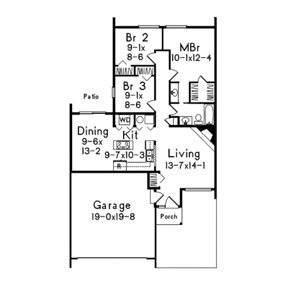 Ranch House Plan First Floor - Ashfield Modern Ranch Home 057D-0005 - Search House Plans and More