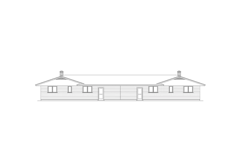 Ranch House Plan Rear Elevation - Ridgelane Duplex Home 057D-0006 - Shop House Plans and More
