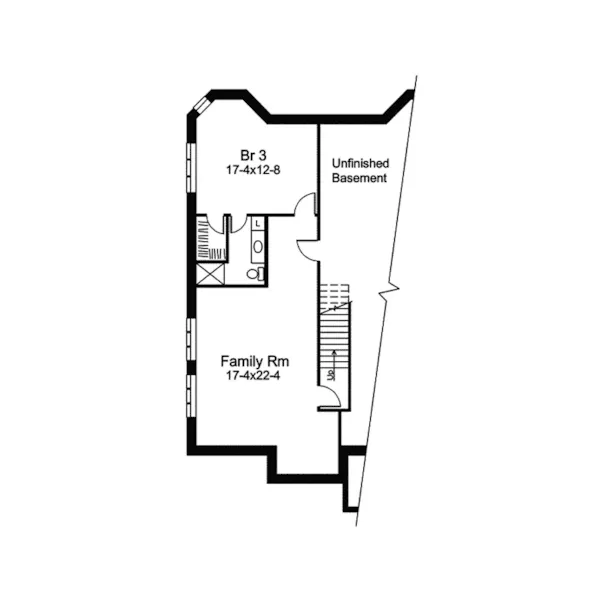 Ranch House Plan Lower Level Floor - Augustine Manor Ranch Home 057D-0008 - Search House Plans and More