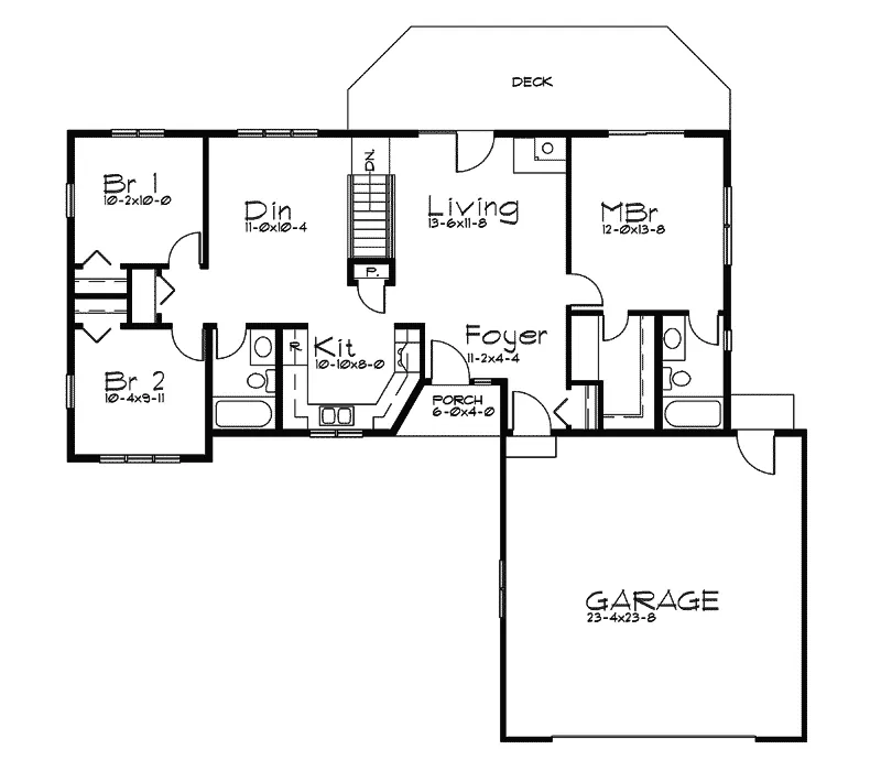 Traditional House Plan First Floor - Hillshire Split Bedroom Home 057D-0010 - Search House Plans and More
