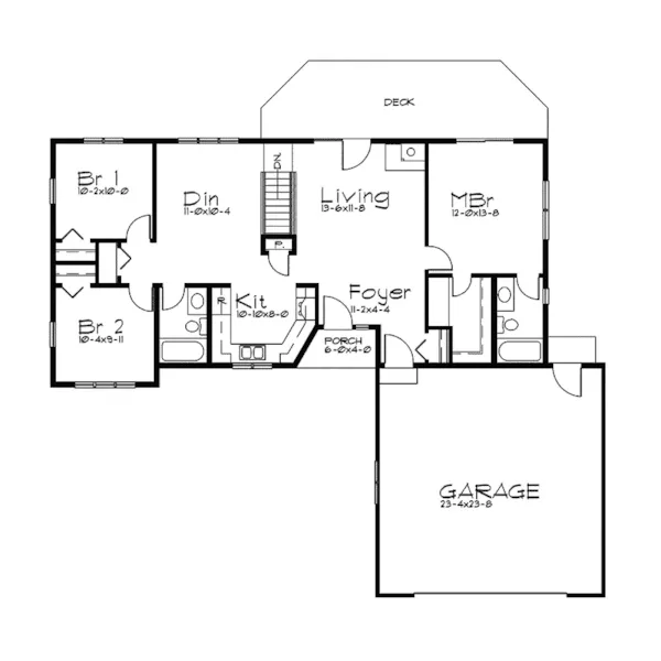 Traditional House Plan First Floor - Hillshire Split Bedroom Home 057D-0010 - Search House Plans and More