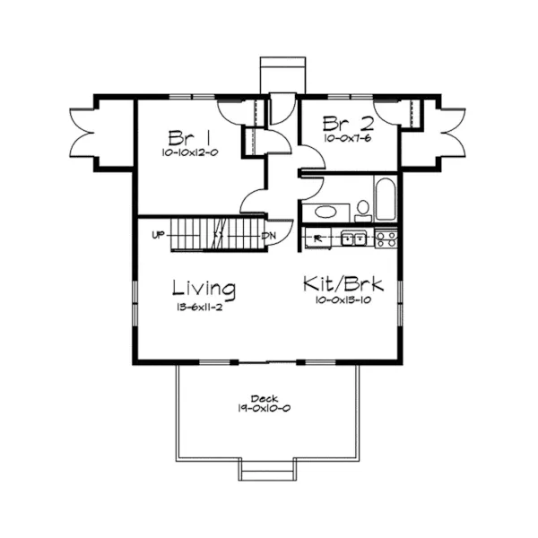 Vacation House Plan First Floor - Montview A-Frame Style Home 057D-0013 - Shop House Plans and More