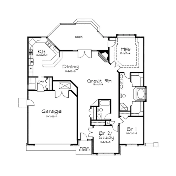 Craftsman House Plan First Floor - Stonington Arts And Crafts Home 057D-0019 - Shop House Plans and More