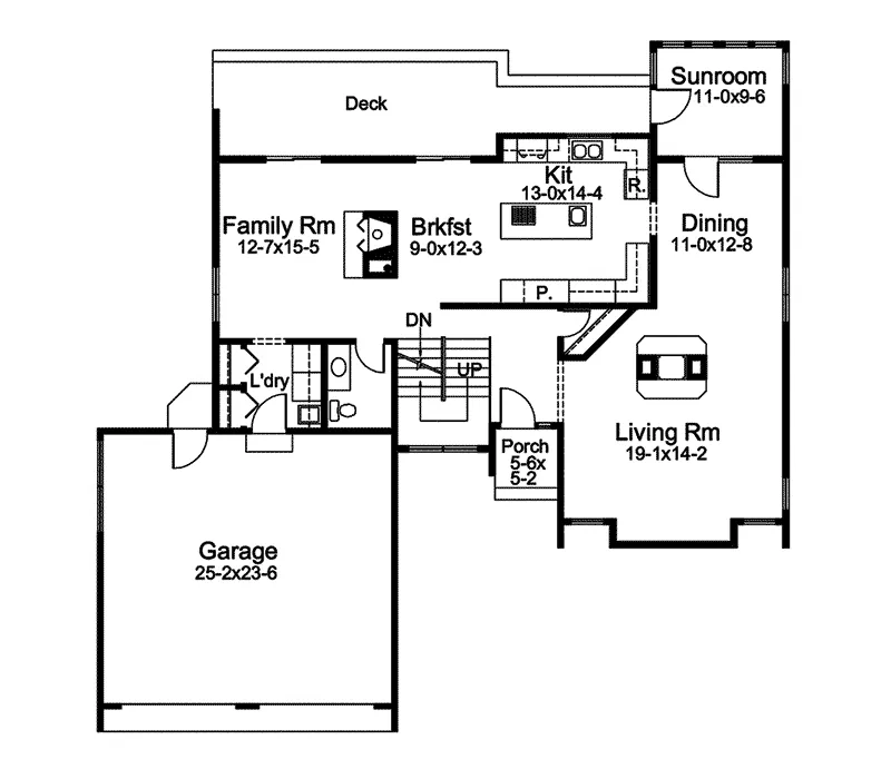Traditional House Plan First Floor - Antonia Contemporary Home 057D-0020 - Search House Plans and More