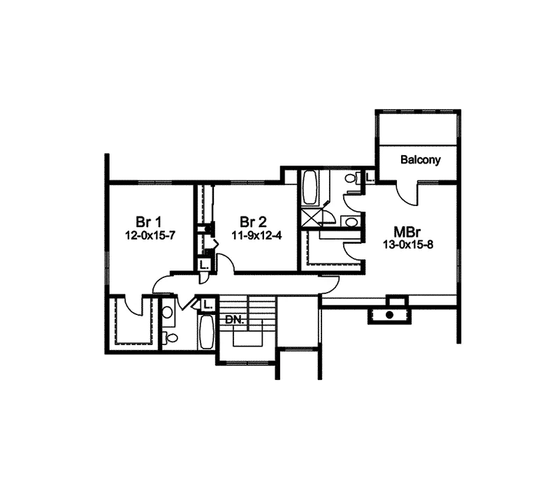 Traditional House Plan Second Floor - Antonia Contemporary Home 057D-0020 - Search House Plans and More
