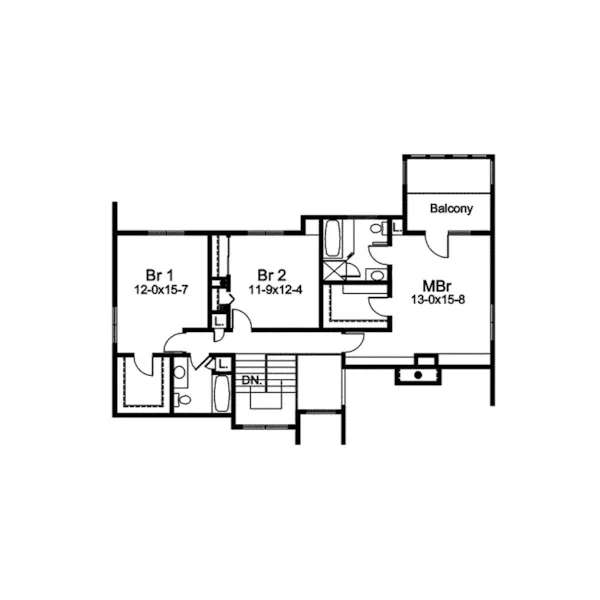 Modern House Plan Second Floor - Antonia Contemporary Home 057D-0020 - Search House Plans and More