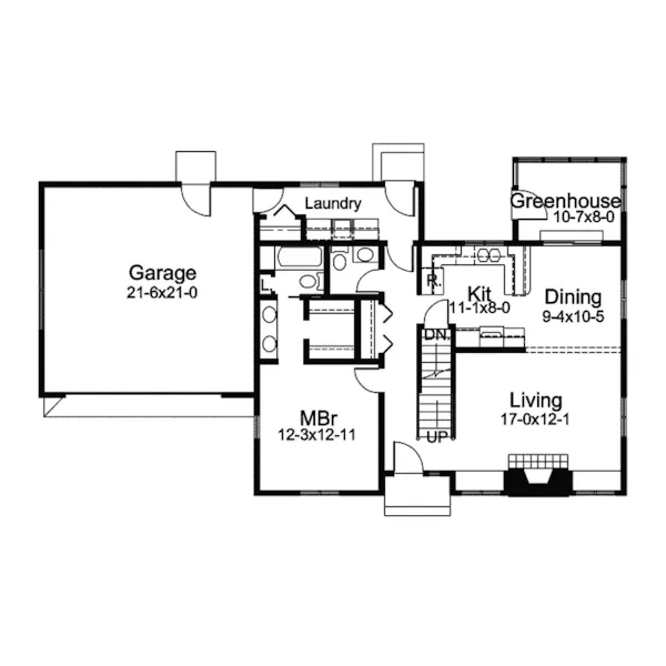 Traditional House Plan First Floor - Atkinson Traditional Home 057D-0021 - Search House Plans and More