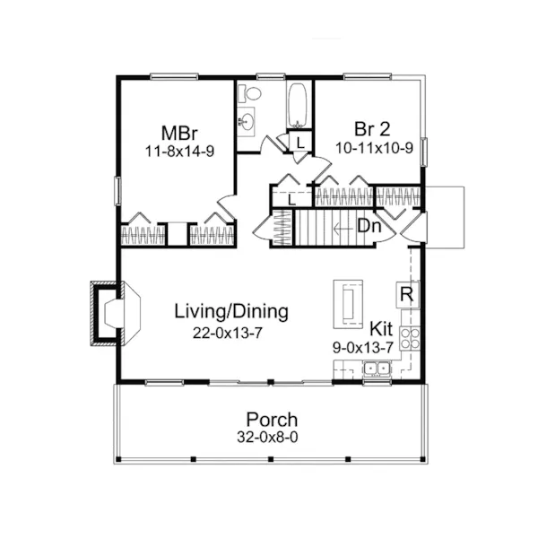 Vacation House Plan First Floor - Jacinto Vacation Cabin Home 057D-0034 - Search House Plans and More