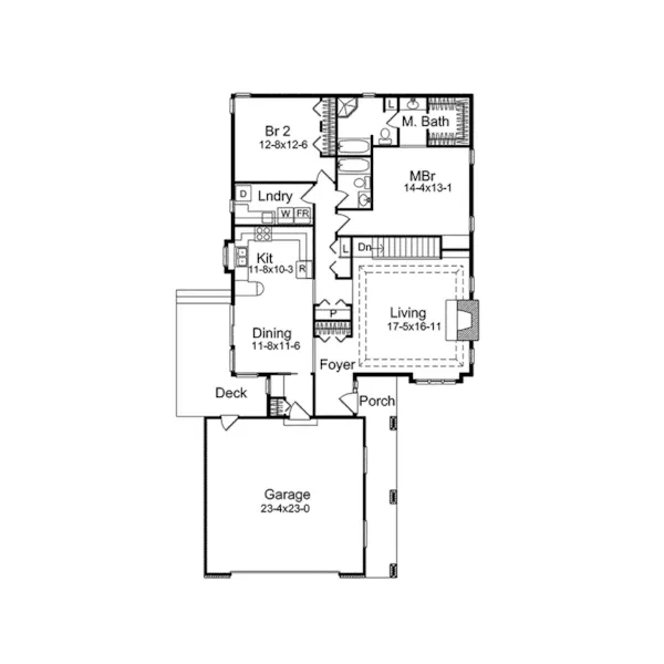 Craftsman House Plan First Floor - Stacia Narrow Lot Home 057D-0037 - Shop House Plans and More