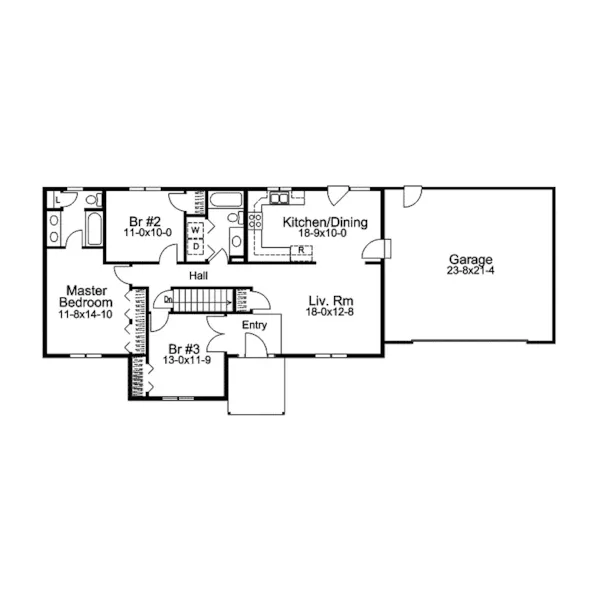 Ranch House Plan First Floor - Turkey Bend Ranch Home 057D-0042 - Shop House Plans and More