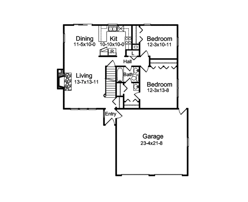 Country House Plan First Floor - Hunters Ridge Country Home 057D-0044 - Search House Plans and More