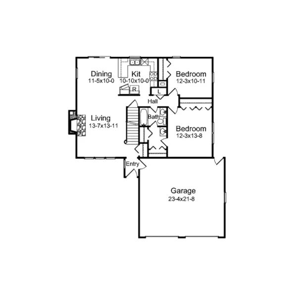 Country House Plan First Floor - Hunters Ridge Country Home 057D-0044 - Search House Plans and More