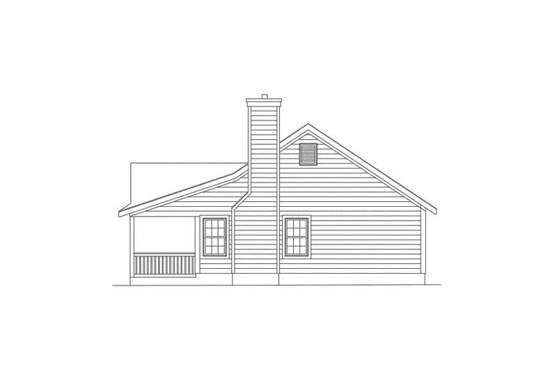 Country House Plan Right Elevation - Wood Cove Cottage Home 058D-0003 - Shop House Plans and More