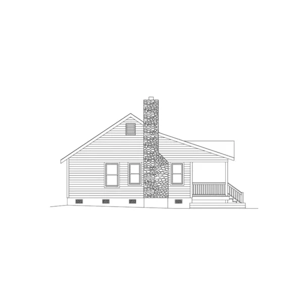 Craftsman House Plan Left Elevation - Country Cottage House | Country Cottage Floor Plan