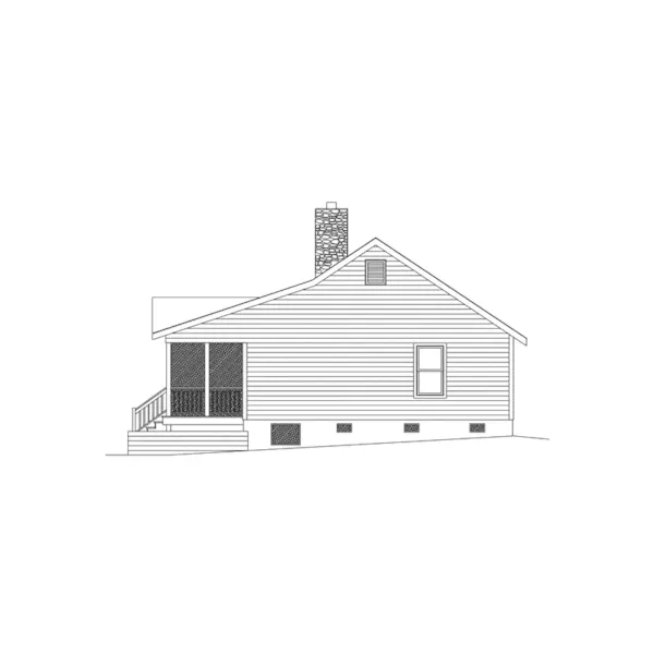 Craftsman House Plan Right Elevation - Country Cottage House | Country Cottage Floor Plan