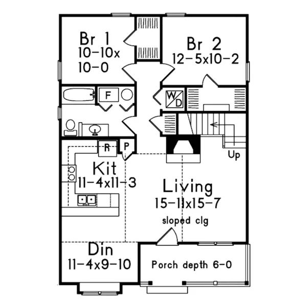 Traditional House Plan First Floor - Garland Country Cottage Home 058D-0008 - Search House Plans and More