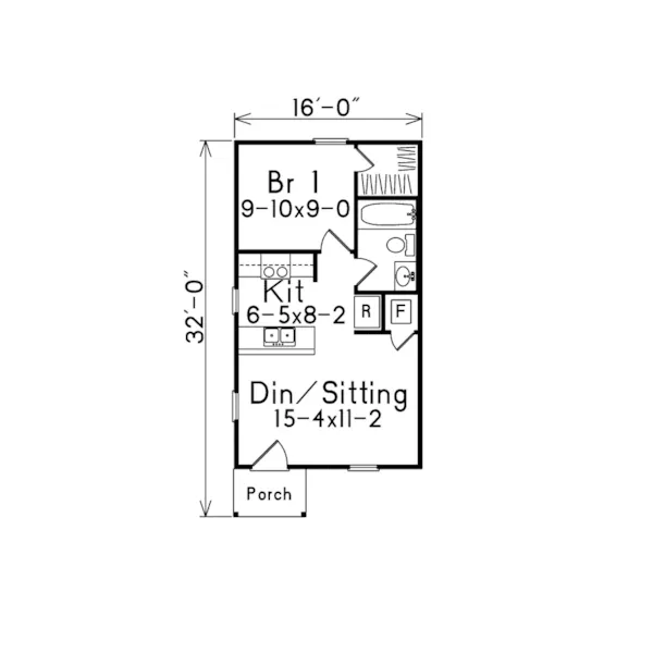 Ranch House Plan First Floor - Prairie View Cottage Home 058D-0009 - Shop House Plans and More