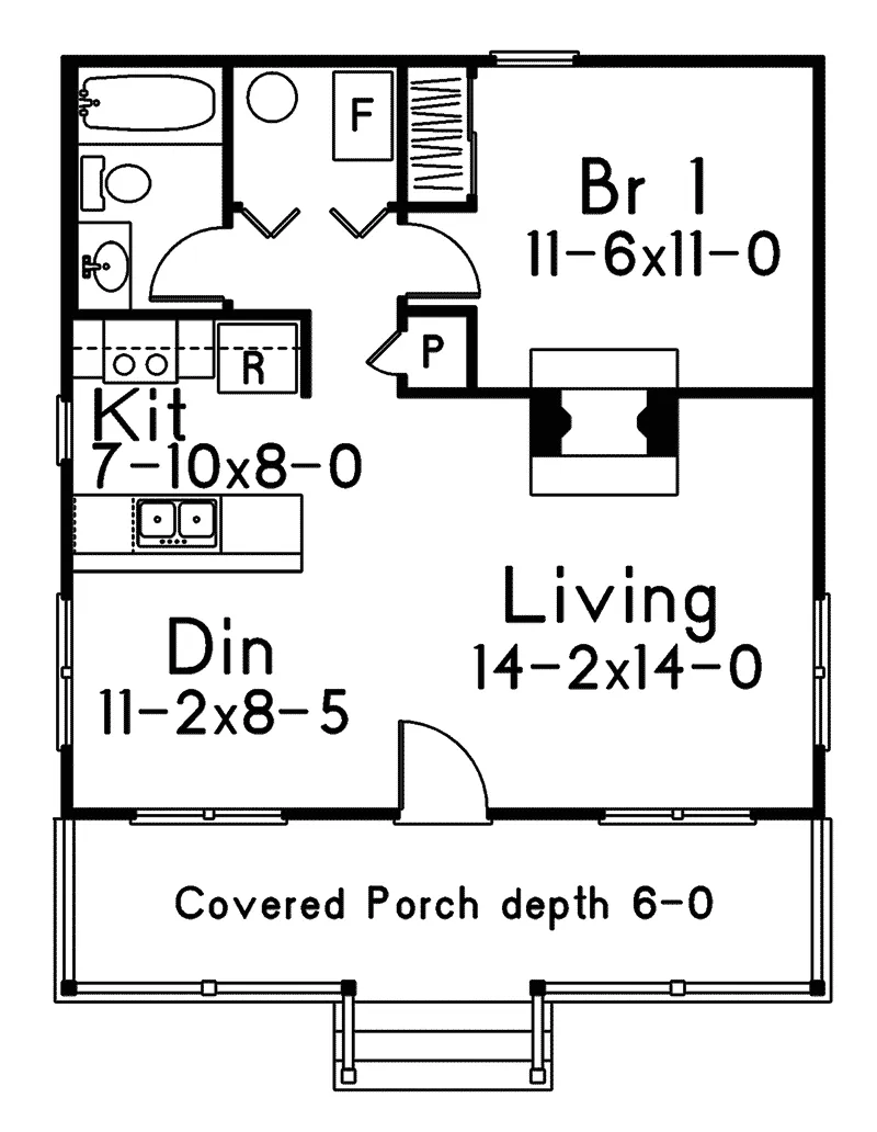 Vacation House Plan First Floor - Dogwood Cabin Home 058D-0010 - Search House Plans and More