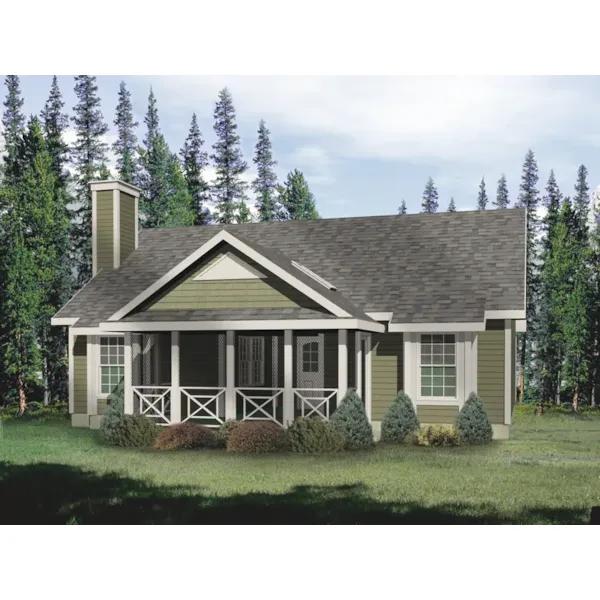 Cabin Style Ranch House With Great Details On Front Screened Porch