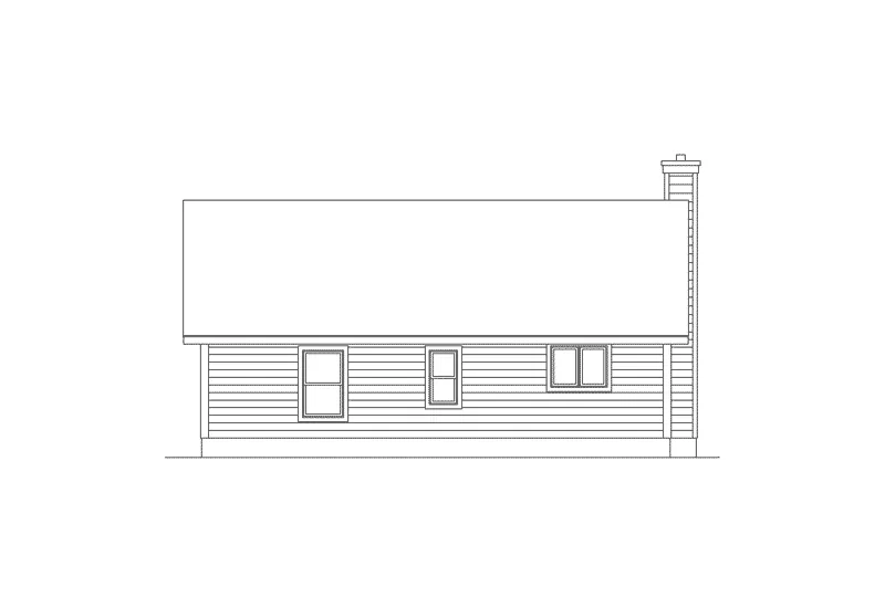 Ranch House Plan Rear Elevation - Hickory Lane Country Cabin Home 058D-0011 - Search House Plans and More