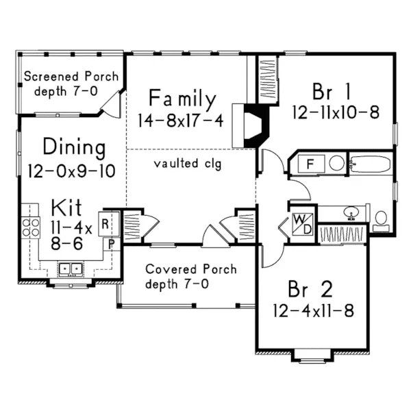 Vacation House Plan First Floor - Barrett Hill Vacation Home 058D-0013 - Search House Plans and More