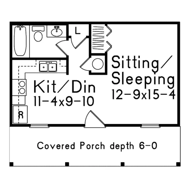 Cabin & Cottage House Plan First Floor - Mayberry Cove Country Cabin 058D-0014 - Shop House Plans and More