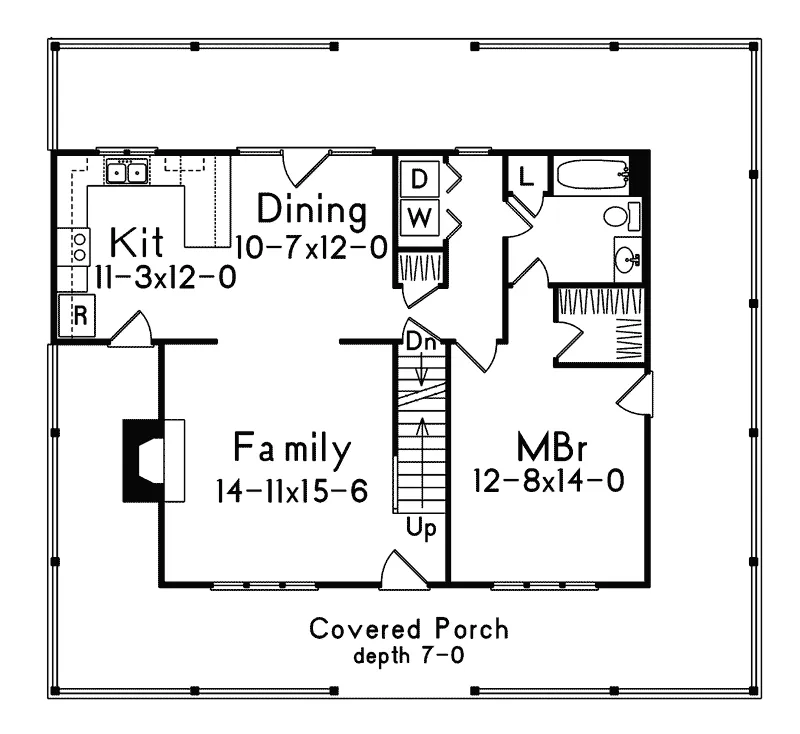 Farmhouse Plan First Floor - Wheatland Lowcountry Home 058D-0020 - Shop House Plans and More