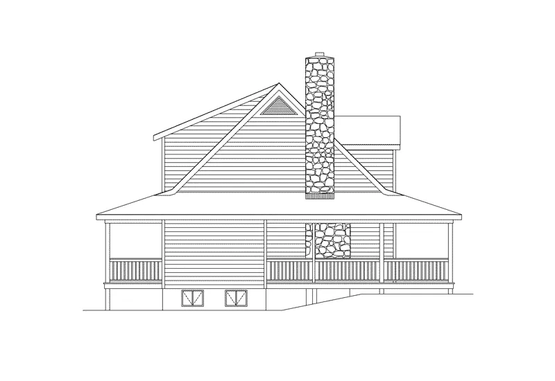 Farmhouse Plan Left Elevation - Wheatland Lowcountry Home 058D-0020 - Shop House Plans and More