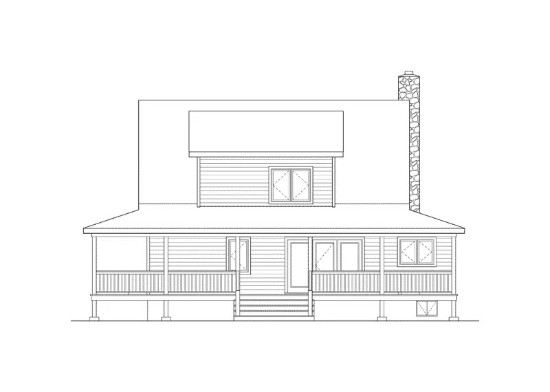 Lowcountry House Plan Rear Elevation - Wheatland Lowcountry Home 058D-0020 - Shop House Plans and More