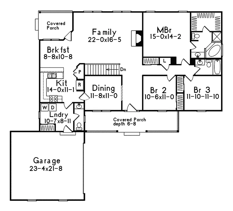 Country House Plan First Floor - Fairview Country Home 058D-0023 - Search House Plans and More