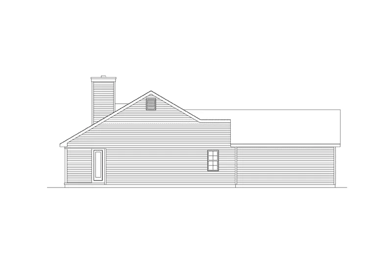 Ranch House Plan Left Elevation - Fairview Country Home 058D-0023 - Search House Plans and More