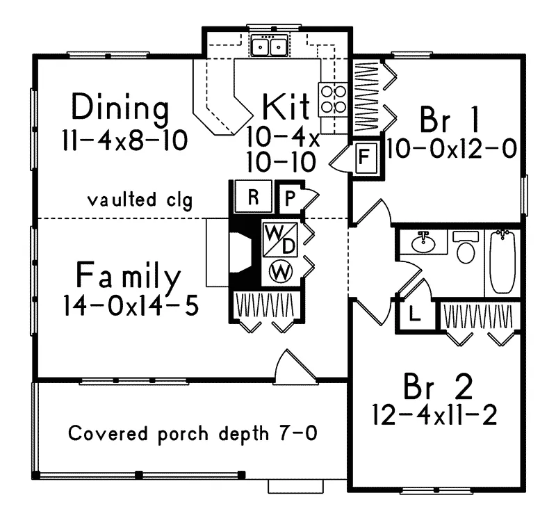 Southern House Plan First Floor - Timberview Vacation Home 058D-0031 - Shop House Plans and More