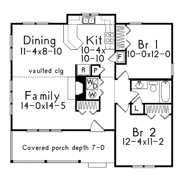 Country House Plan First Floor - Timberview Vacation Home 058D-0031 - Shop House Plans and More