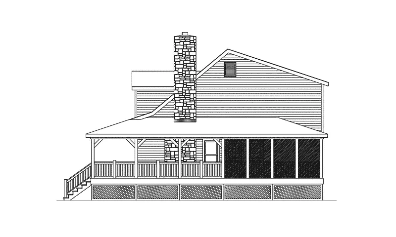 Traditional House Plan Right Elevation - Addison Park Rustic Home 058D-0032 - Search House Plans and More
