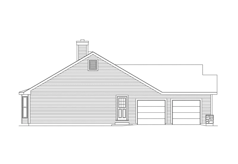 Ranch House Plan Left Elevation - Windham Country Ranch Home 058D-0033 - Shop House Plans and More
