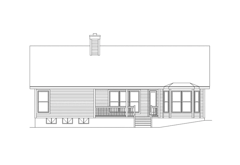Ranch House Plan Rear Elevation - Windham Country Ranch Home 058D-0033 - Shop House Plans and More