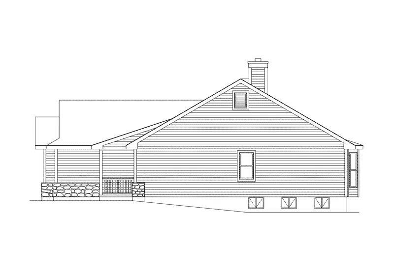 Ranch House Plan Right Elevation - Windham Country Ranch Home 058D-0033 - Shop House Plans and More
