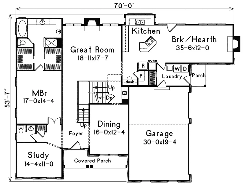 Traditional House Plan First Floor - Granberry Southern Luxury Home 058D-0036 - Search House Plans and More