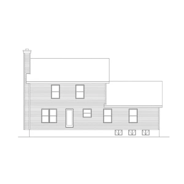 Colonial House Plan Rear Elevation - Bakerfield Colonial Home 058D-0037 - Search House Plans and More