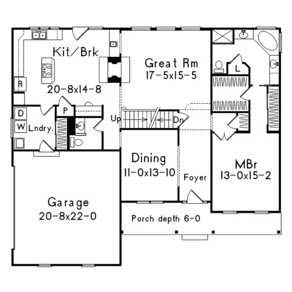 Country House Plan First Floor - Canterwood Traditional Home 058D-0042 - Search House Plans and More