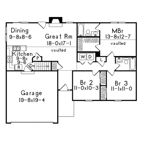 Country House Plan First Floor - Donohue Ranch Home 058D-0043 - Search House Plans and More