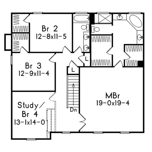 Traditional House Plan Second Floor - Morningdale Traditional Home 058D-0046 - Shop House Plans and More