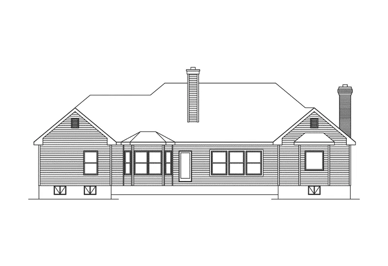 Southern House Plan Rear Elevation - Childress Hill Traditional Home 058D-0050 - Search House Plans and More