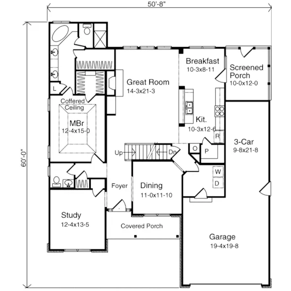 Southern House Plan First Floor - Miriam Traditional Home 058D-0056 - Shop House Plans and More